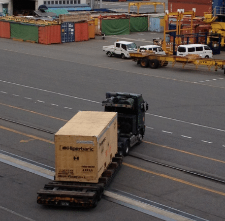 HPP machine loaded on the truck