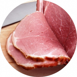 Cooked ham circle