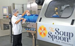 Anna Lim and Hiperbaric’s machine in The Soup Spoon. Source: Enterprise Singapore