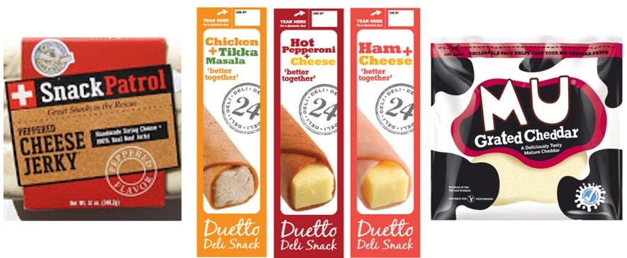 Figure 6. Examples of HPP soft and semi-cured cheese snacks commercialized in the past