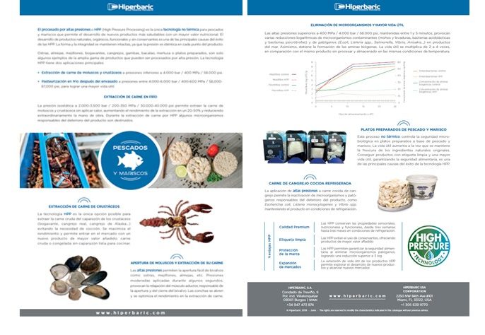 Consulta nuestro flyer para conocer más acerca de las ventajas de aplicar HPP a los productos del mar.