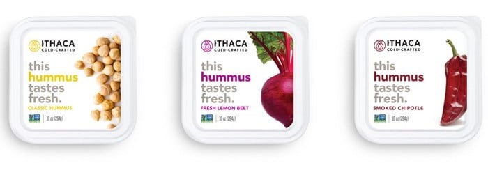 Figure 1: Some of the hummus options contemplated by Ithaca hummus