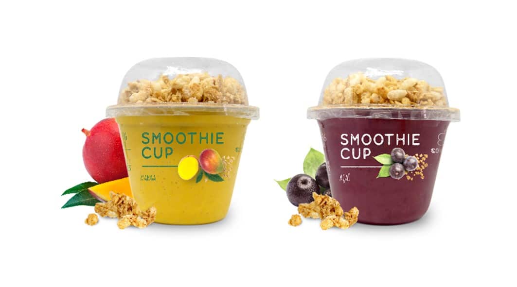 Figure 2. Mango and açaí smoothie cups from Sonatural