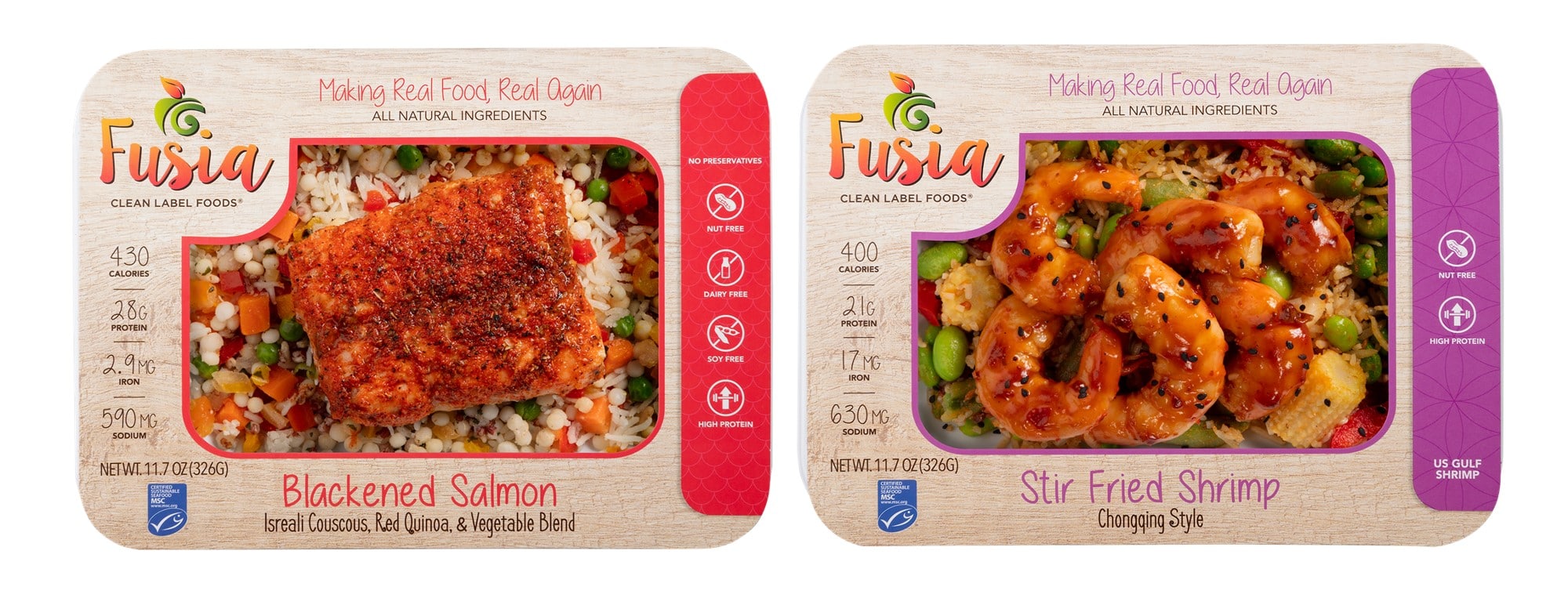 Fig. 2. Platos listos para comer HPP de Fusia Foods. Fig. 2. Platos listos para comer HPP de Fusia Foods.
