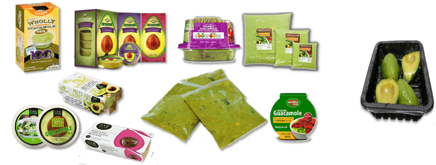 Imagen 2. Algunos productos de aguacate de clientes Hiperbaric: Cupanda, Aguacates Echertea, Camposol, Phoenix Foods, AIB, Jaguacy, IFG, Frozavo, Grupo Freza