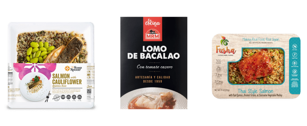 Ejemplos de platos preparados HPP a base de pescado